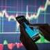 Businessman checking stock market data
